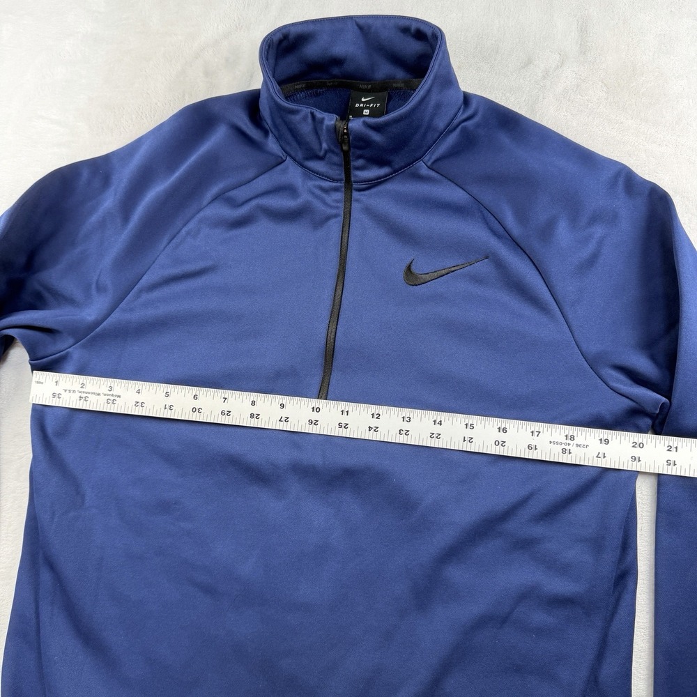 Nike Dri-Fit Quarter Zip Pullover Golf Sweatshirt Jacket Mens M Navy Gym Running - Picture 5 of 9